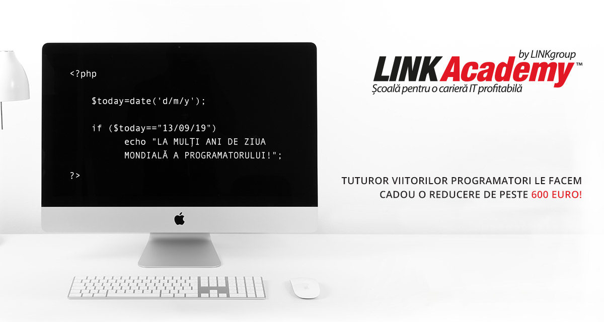 De Ziua Programatorului, LINK Academy VĂ OFERĂ CADOU O REDUCERE DE PESTE 600€