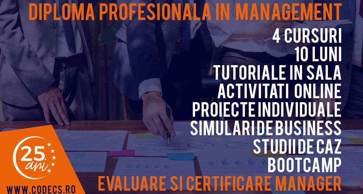 Septembrie 2022 – DIPLOMA PROFESIONALA IN MANAGEMENT CODECS