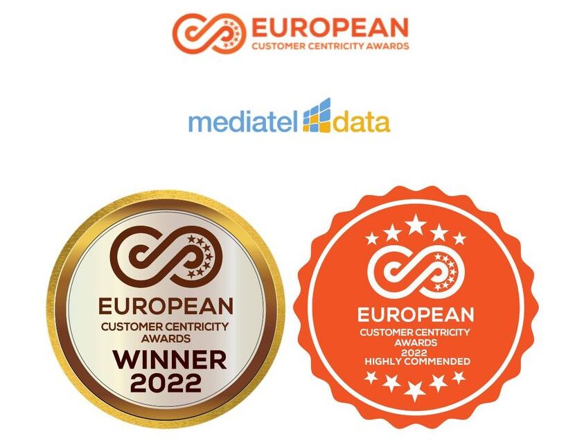 Mediatel Data SRL a fost premiată la categoriile Digital Transformation și Contact Center/Shared Services, de la European Customer Centricity Awards 2022