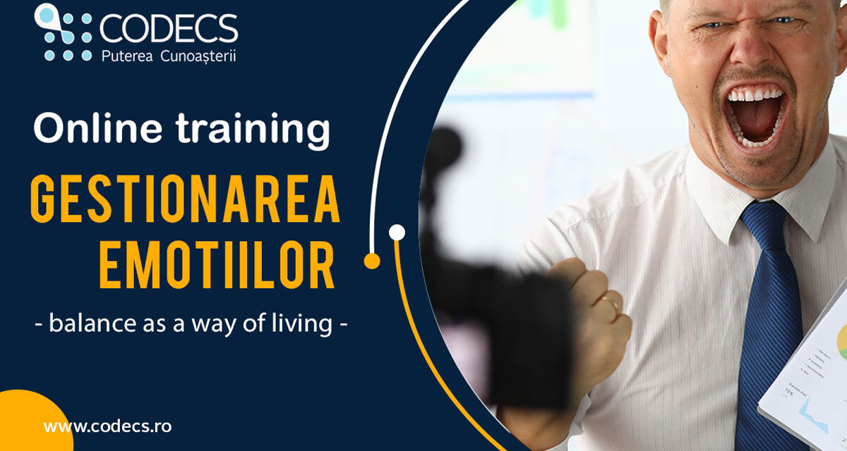 Training Online – Gestionarea Emotiilor – CODECS, 1-2 octombrie